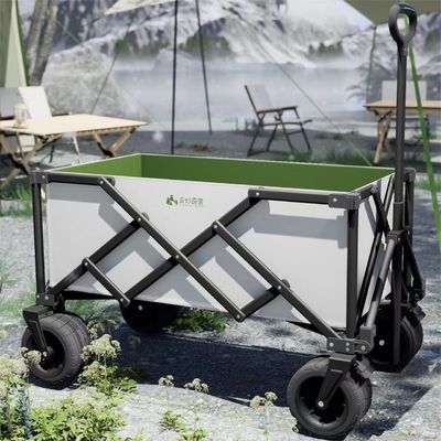 Buy Steel Frame Hand Pulled Foldable Utility Wagon 150 Lbs Camping Cart Wagon Oxford Fabric online manufacture