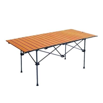 Simple And Portable Folding Egg Roll Table Outdoor Rectangular Shape