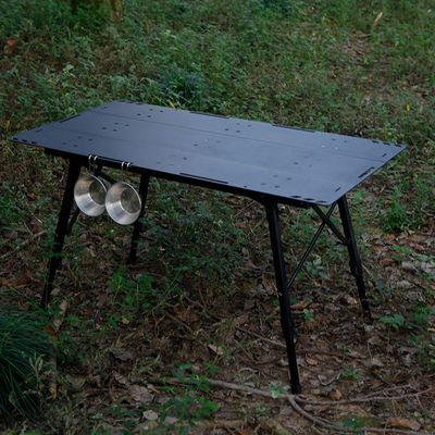 Outdoor Camping Foldable Square Table Three Piece Aluminum Plate Tactical Table